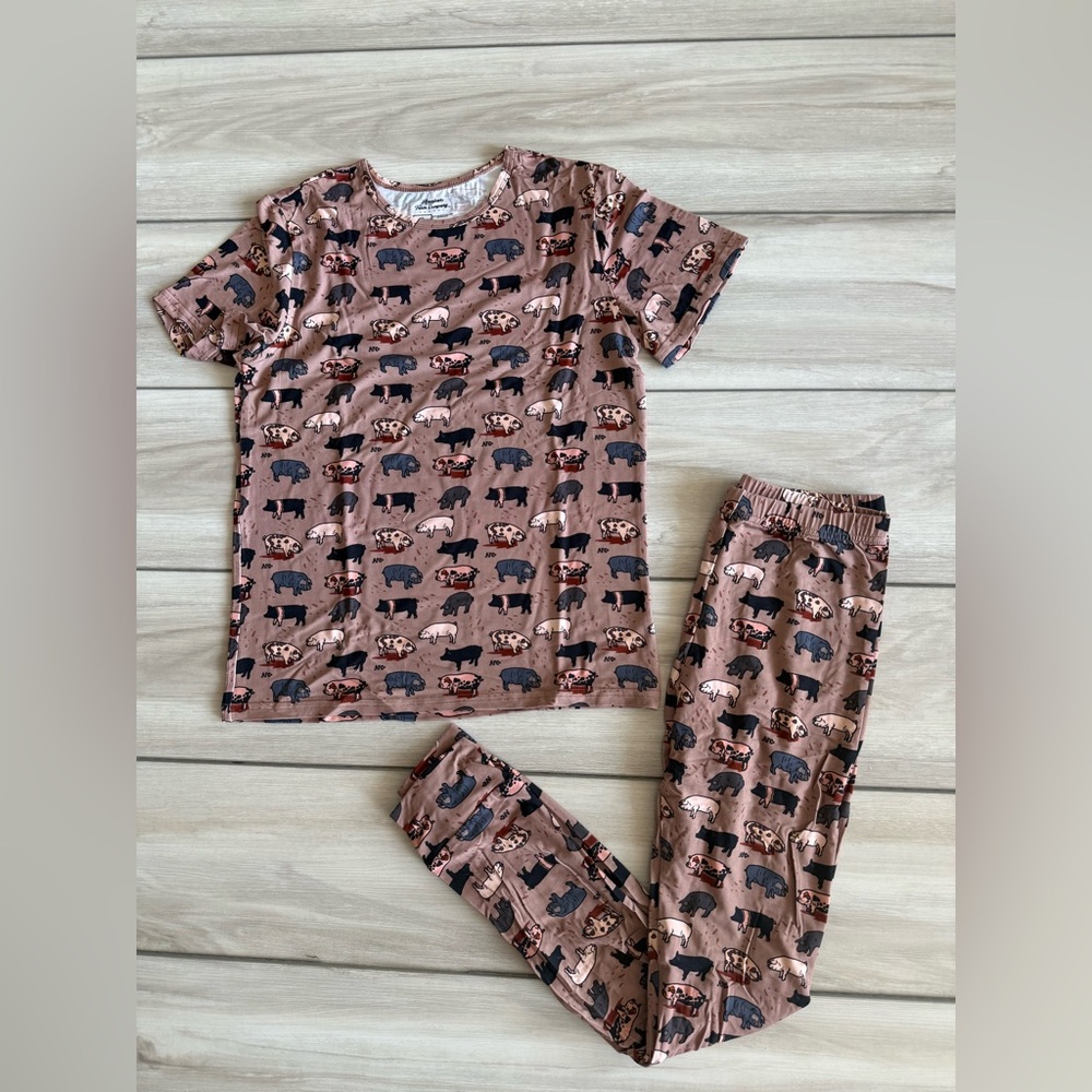 American Farm Company Two-Piece Bamboo Pajama Set Pink YL NWT IN PACKAGE